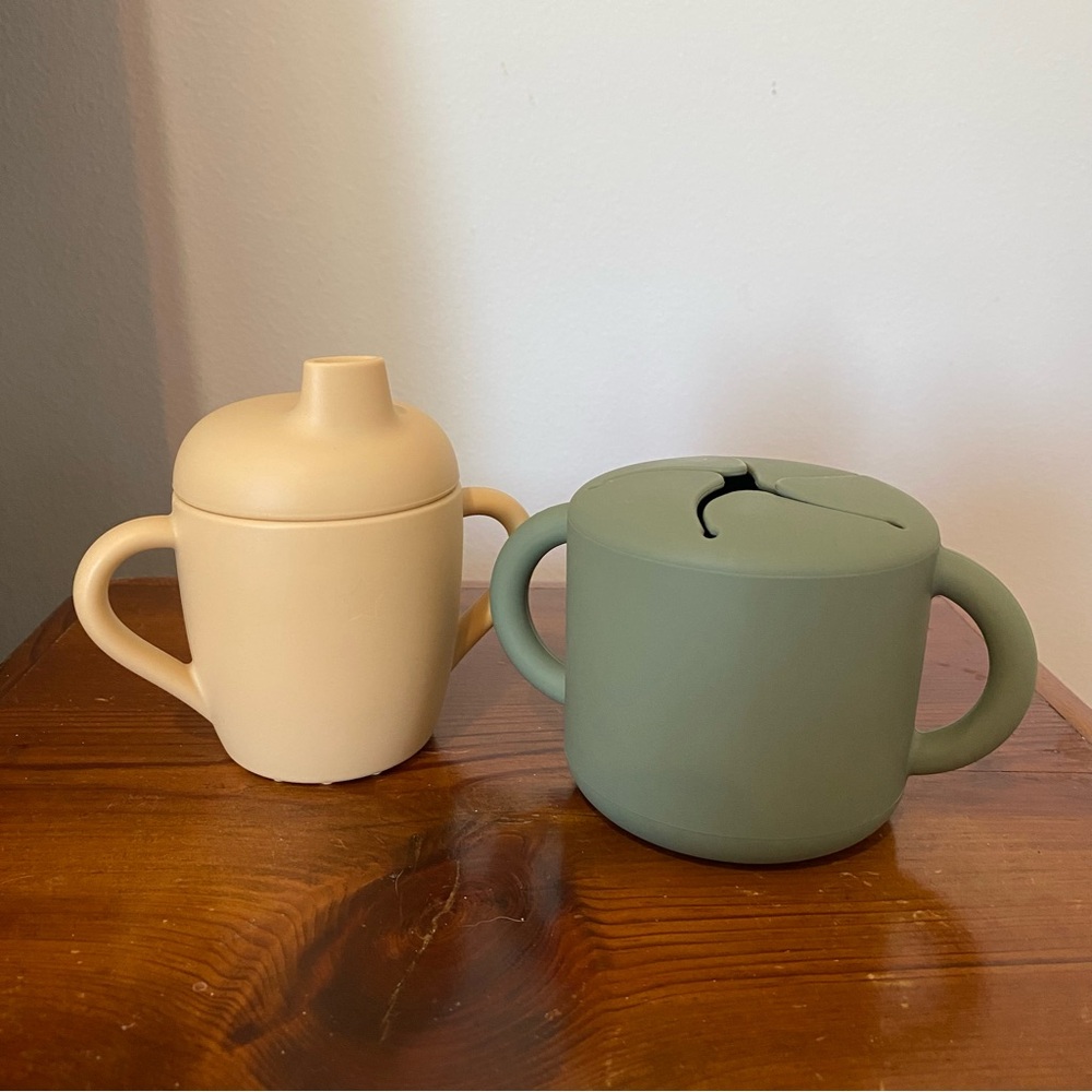 Silicone sippy cup, snack cup & cup with straw